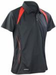 SPIRO Tricou polo funcțional pentru bărbați Team Spirit - Neagră / roșie | M (SPIRO-S177M-1000156484)