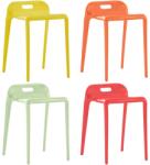 vidaXL Scaune stivuibile 4 buc. , multicolor, plastic (247283)