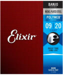 Elixir 11600 PolyWeb Light Banjo nikkel 9-20
