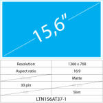 Notebook LCD 15.6 LCD Slim Matt 30 pin HD, Matte