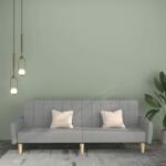 vidaXL Canapea extensibilă cu 2 locuri, gri deschis, textil (337523) Canapea