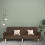 vidaXL Canapea extensibilă cu 2 locuri, maro, textil (337527) Canapea