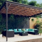 vidaXL Set mobilier de grădină cu perne, 11 piese, negru, poliratan (3101993)