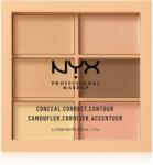 NYX Professional Makeup Conceal. Correct. Contour палитра за контуриране и прикриване на несъвършенства цвят 01 Light 6 x 1.5 гр
