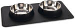 Karlie Karlie Diner Set Silikon Dex 2 tál szilikon alappal kutyáknak, 2x350ml, fekete