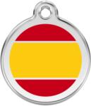 Red Dingo Rozsdamentes spanyol zászló mintás acél biléta - dogshop