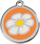 Red Dingo Rozsdamentes százszorszép mintás acél biléta narancssárga - dogshop