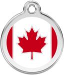 Red Dingo Rozsdamentes kanadai zászló mintás acél biléta - dogshop