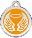 Red Dingo Rozsdamentes angyal szárnyak mintás acél biléta narancssárga - dogshop