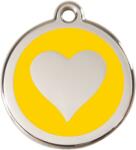 Red Dingo Rozsdamentes szív mintás acél biléta sárga - dogshop