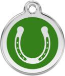 Red Dingo Rozsdamentes patkó mintás acél biléta zöld - dogshop