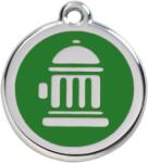 Red Dingo Rozsdamentes tűzcsap mintás acél biléta zöld - dogshop