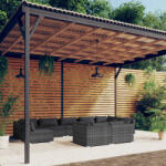 vidaXL Set mobilier de grădină cu perne, 9 piese, gri, poliratan (3102061)