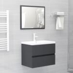 vidaXL Set mobilier de baie, gri, lemn prelucrat (3071587)