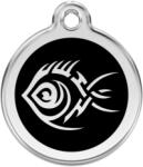 Red Dingo Rozsdamentes törzsi halak mintás acél biléta fekete - dogshop