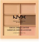 NYX Professional Makeup Conceal. Correct. Contour paletă de contur și corectare culoare 01 Light 6 x 1.5 g