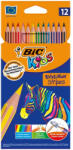 BIC Színes ceruza BIC Kids Evolution hatszögletű hajlékony csíkos környezetbarát 12 db/készlet (9505221)