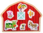 Barbo Toys Puzzle din lemn - Casuta animalutelor, 6 piese, 3 ani+ (BAR6370)