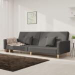 vidaXL Canapea extensibilă cu 2 locuri, 2 perne, gri închis, textil (337321) Canapea