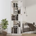 vidaXL Bibliotecă/Separator cameră, alb, 51x25x163, 5 cm lemn masiv pin (814045) Biblioteca