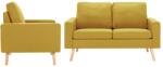 vidaXL Set de canapele, 2 piese, galben, material textil (3056620) Canapea