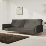 vidaXL Canapea extensibilă cu 2 locuri, 2 perne, gri închis, catifea (337334) Canapea