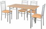 VIGOR Étkezőasztal szett 4 db kárpitozott székkel bükk BC FUR-102-Beige