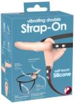 You2Toys - Strap-On - felcsatolható dupla vibrátor (natúr) - sexshopcenter