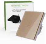 Techstar Intrerupator Touch Techstar® TG02, Sticla Securizata, Design Modern, Iluminare LED, 1 Faza, Auriu