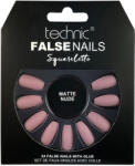 Technic Set 24 Unghii False cu adeziv inclus Technic False Nails, Squareletto, Matte Nude