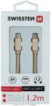 SWISSTEN Adatkábel textil bevonattal, USB-C/USB-C, 1.2 m, Aranyszín (71527204)