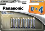 Panasonic 6+4F AAA mikro elem, 10 db/csomag (LR03EPS/10BW) (LR03EPS-10BW6-4F)