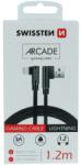 SWISSTEN Arcade gaming adatkábel textil bevonattal, USB/lightning, 1, 2 m fekete (71527700)