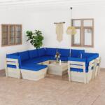 vidaXL Set mobilier grădină din paleți cu perne, 10 piese, lemn molid (3063682)