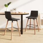 vidaXL Scaune de bar, 2 buc. , gri taupe, material textil (338627)