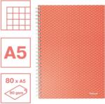 Esselte Caiet de birou Colour Breeze, carton, A5, 80 coli, cu spira, matematica Esselte corai E628468