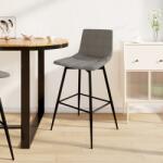 vidaXL Scaun de bar, gri deschis, catifea (338606)