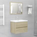 vidaXL Set mobilier de baie, stejar Sonoma, lemn prelucrat (3071678)