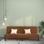 vidaXL Canapea extensibilă cu 2 locuri, maro, microfibră (340659) Canapea