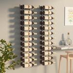 vidaXL Suport sticle de vin, de perete, 24 sticle, 2 buc. , alb, fier (340885) Suport sticla vin