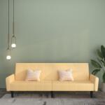 vidaXL Canapea extensibilă cu 2 locuri, crem, microfibră (340670) Canapea