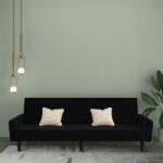 vidaXL Canapea extensibilă cu 2 locuri, negru, microfibră (340669) Canapea