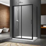 Fluminia Cabina de dus dreptunghiulara Fluminia Iris N cu usa culisanta 120x90 negru (S02RE01-BL 120X90XH200)