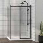 Fluminia Cabina de dus dreptunghiulara Fluminia Panda Black cu usa culisanta 100x80 negru (R13RE01BL 100X80)