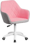 TEMPO KONDELA Irodai szék, szövet rózsaszín/szürke/fehér, SANTY - smartbutor