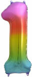  Óriás szám fólia lufi - 1 - Szivárvány
