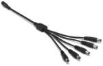 DeTech DC Сплитер DeTech, 5.5x2.1, 1 към 5, 0.4m, Черен - 18366