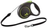 flexi Lesă flexibilă negru Design S bandă 5 m până la 12 kg verde