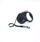 flexi Lesă flexibilă negru Design S bandă 5 m până la 15 kg roz