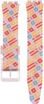 Ricardo Curea din silicon de damă cu motiv color C12 pentru ceas Swatch 17mm